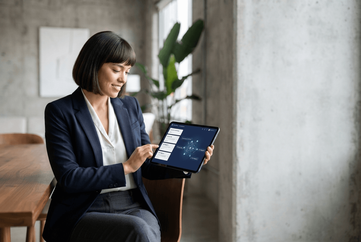 Reviewing a custom software integration on a tablet